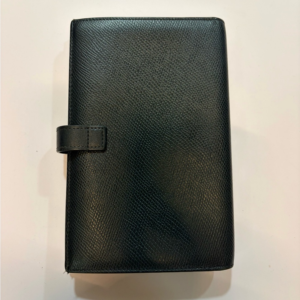Authentic Celine Black Leather Continental Wallet Snap Strap Zip Pocket - Picture 6 of 9